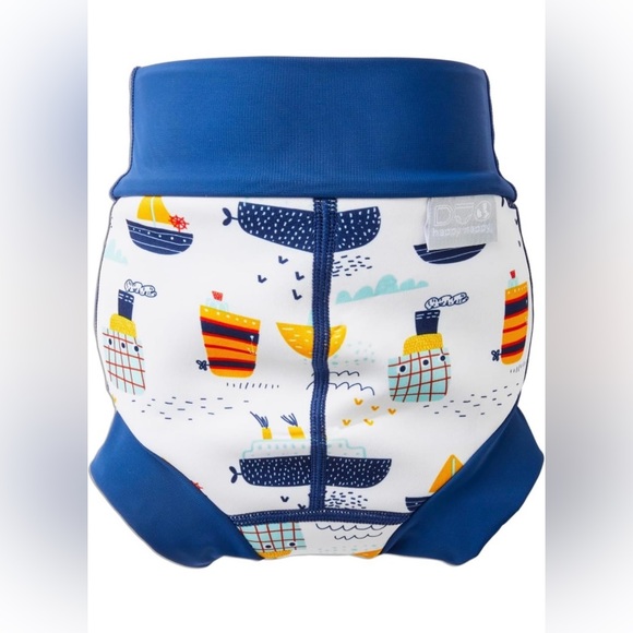 Splash About Happy Nappy Duo Reusable Swim Diaper with Silver Lining, SZ Medium - Picture 2 of 8